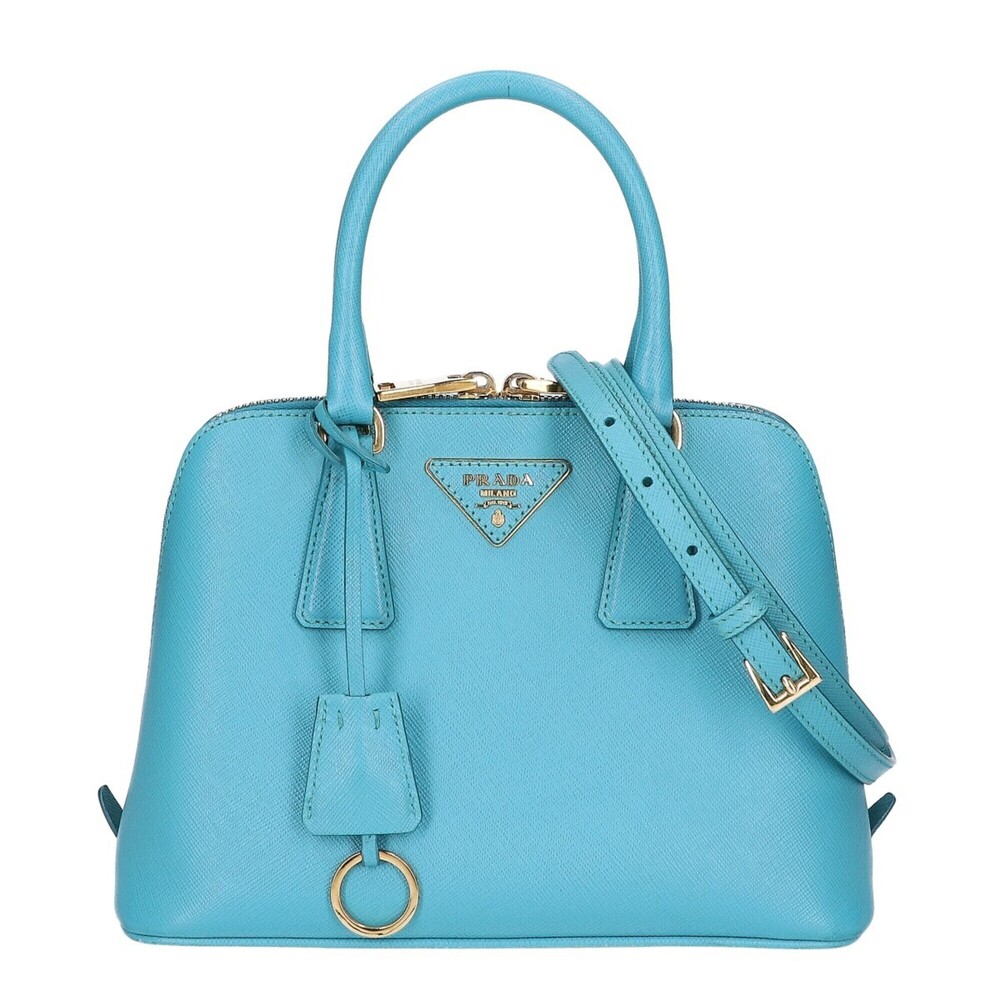 PRADA 1BA838 Saffiano Lux 2-Way Shoulder Bag/Handbag, Turquoise, Gold Hardwar...